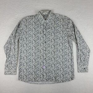 Berend Dewitt Shirt Men Large Multi Color Floral Hawaiian Cotton Dress Button Up